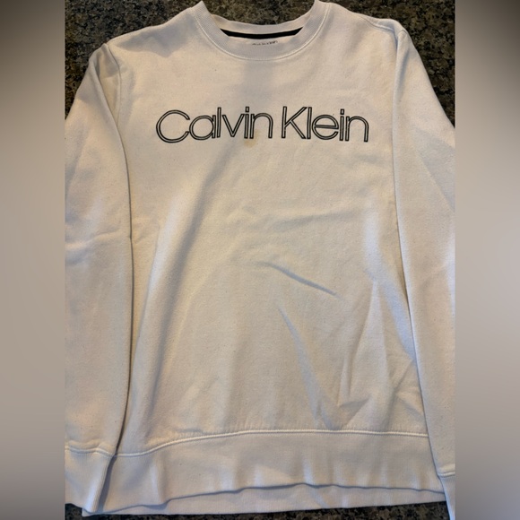 Calvin Klein Men's White Crewneck Sweater Mens Medium - Picture 1 of 3